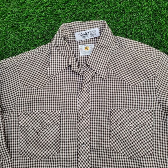 Vintage 70s Dickson-Jenkins Shirt XL 23x32 Western Check USA - Picture 10 of 10